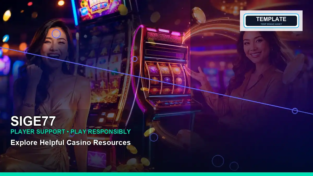 SIGE77 mobile-friendly online slot games presented in a close-up night-time casino setting