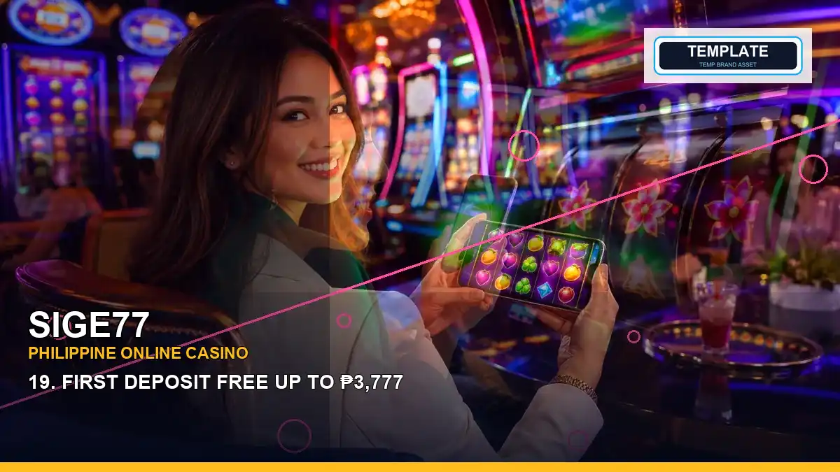 SIGE77 Philippines casino guide featuring party-themed online Slots and a professional casino host